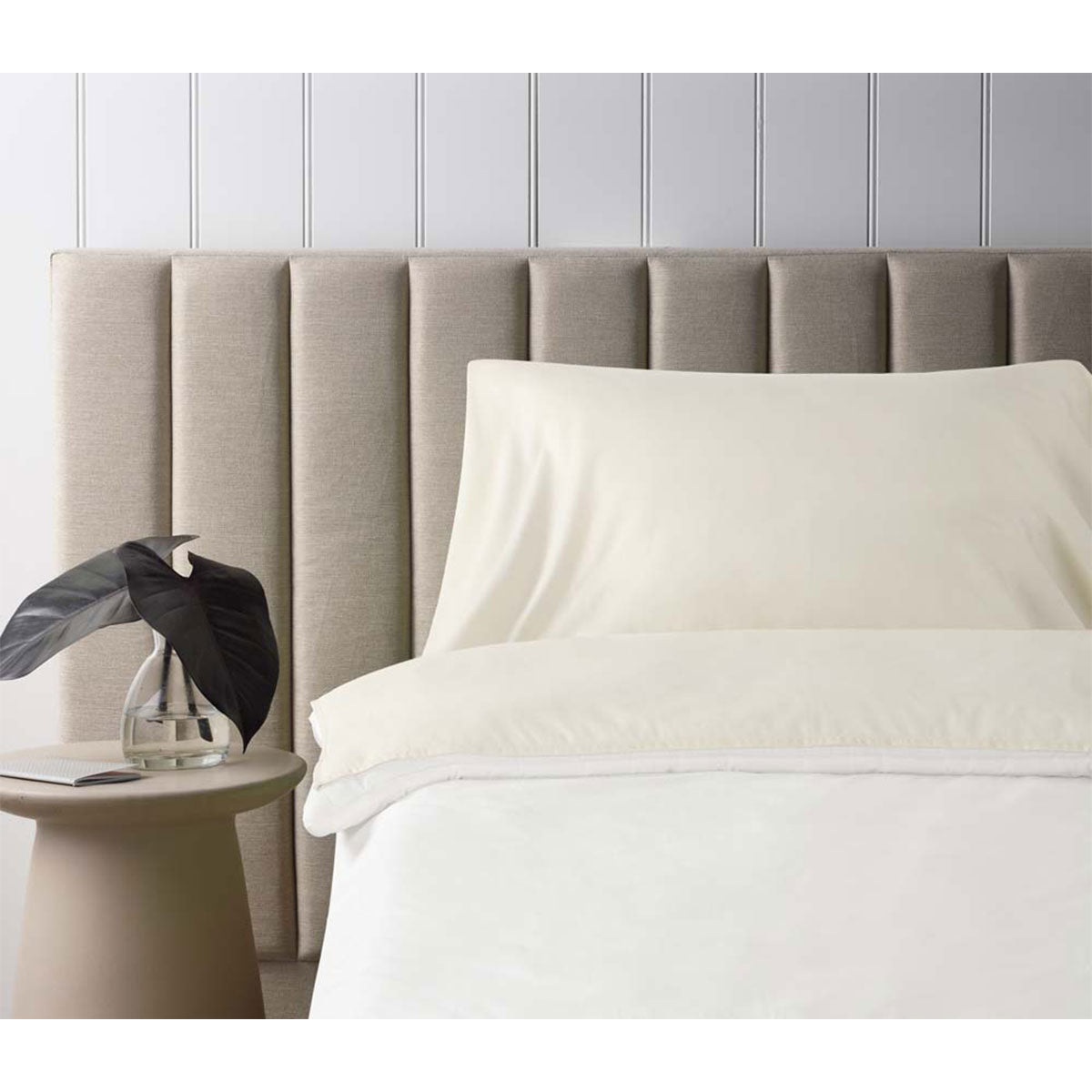 Self Tanning Polyester Cotton Sheet Protector 145cm x 220cm Stone