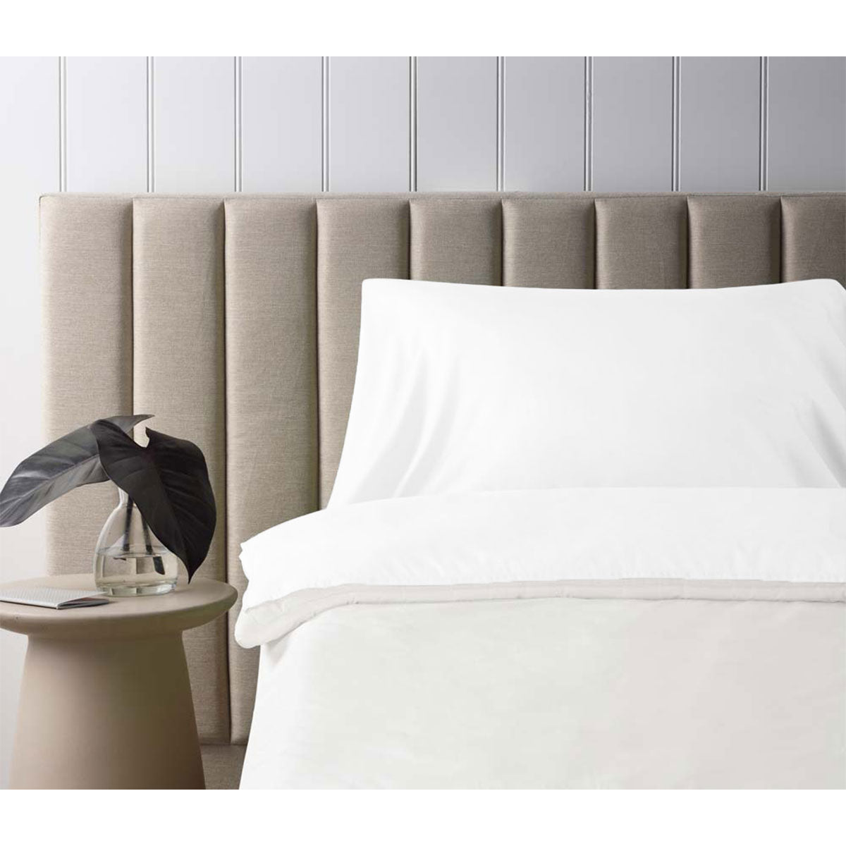 Self Tanning Polyester Cotton Sheet Protector 145cm x 220cm White