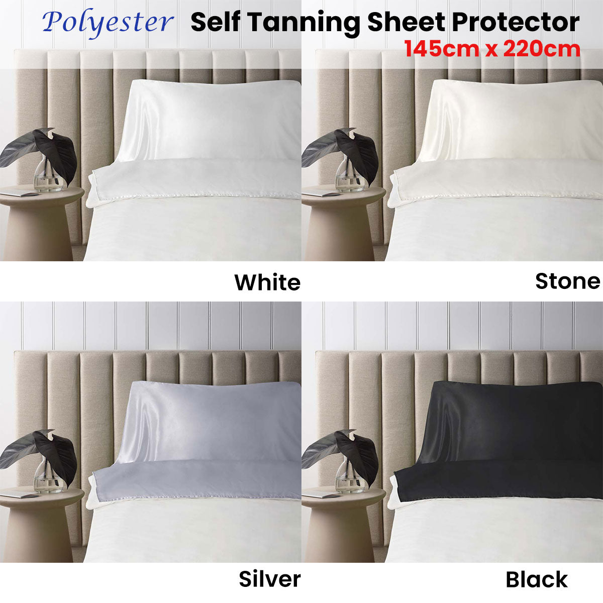 Self Tanning Polyester Sheet Protector 145cm x 220cm Stone