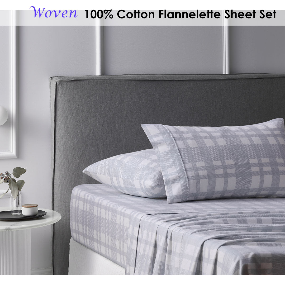 Cotton Flannelette Sheet Set Woven Single