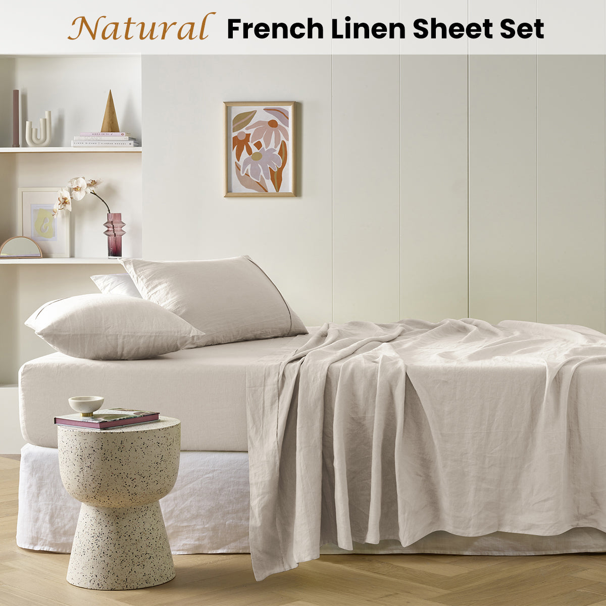 Natural French Linen Sheet Set King