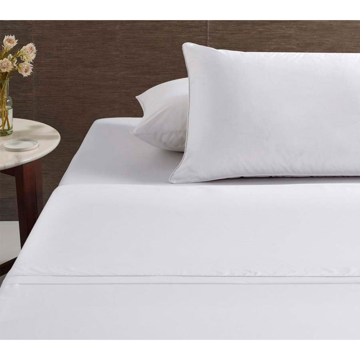 White Piped Hotel Deluxe Cotton Sheet Set Queen