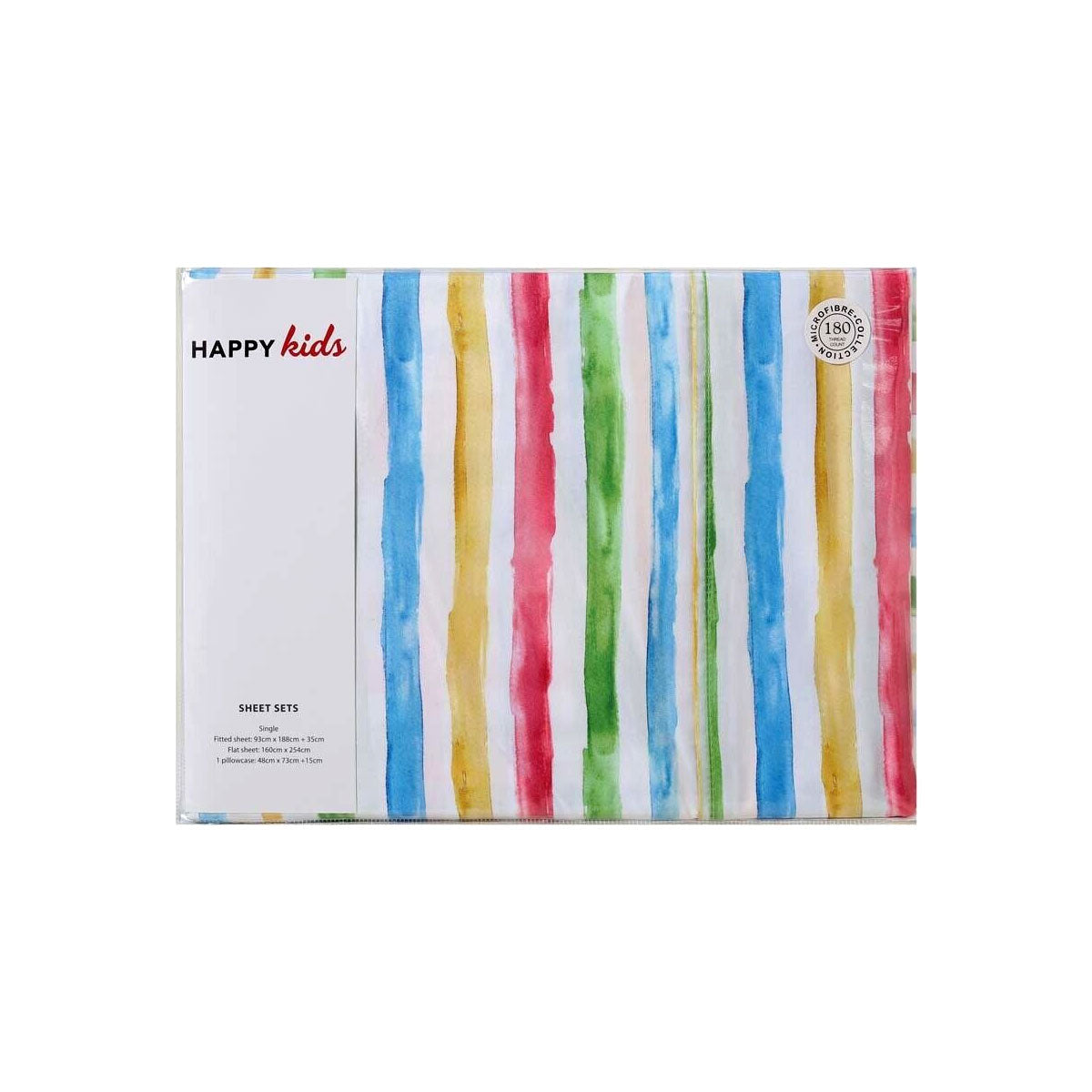 Multi Stripes Printed Microfibre Sheet Set Double