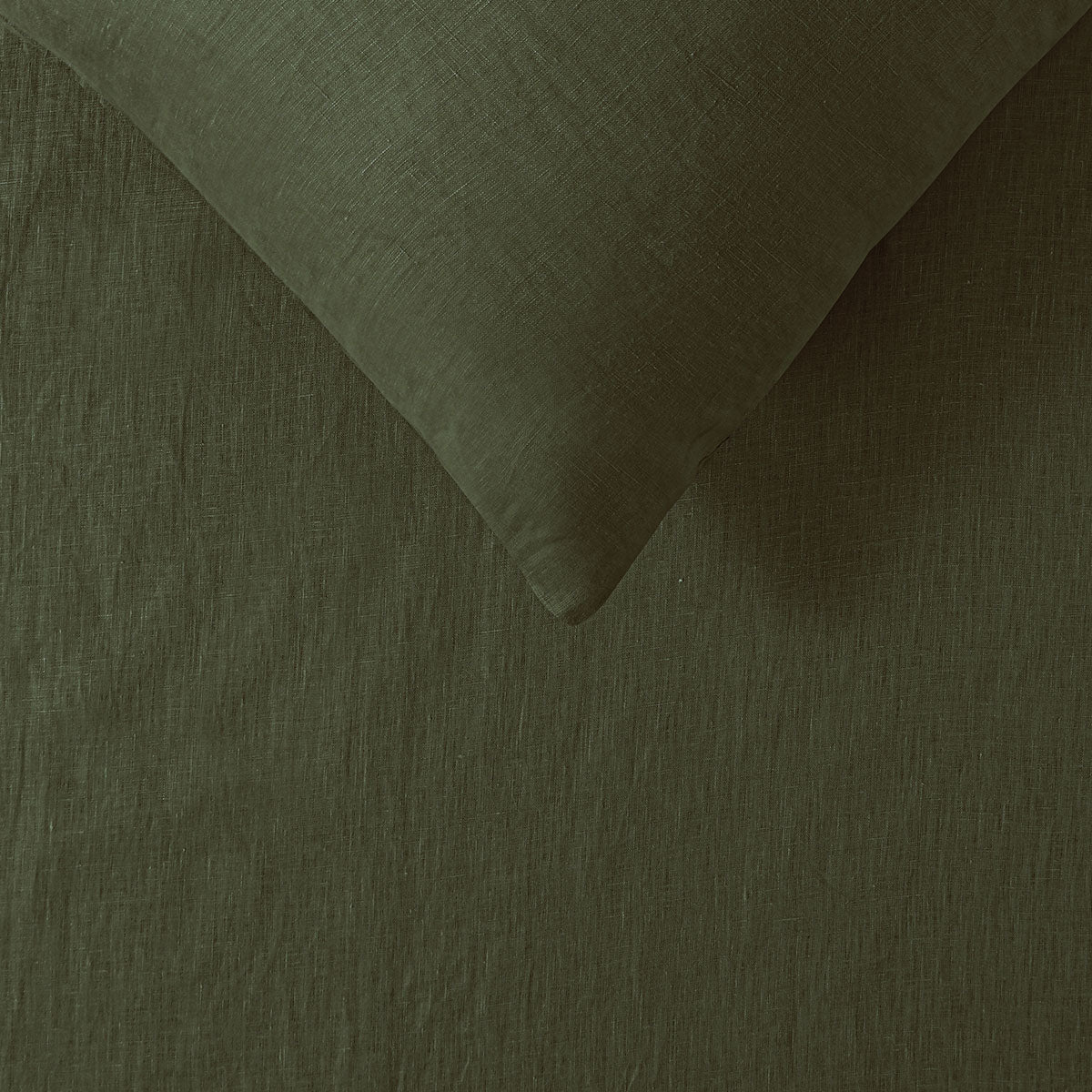 100% Linen Olive Sheet Set Super King
