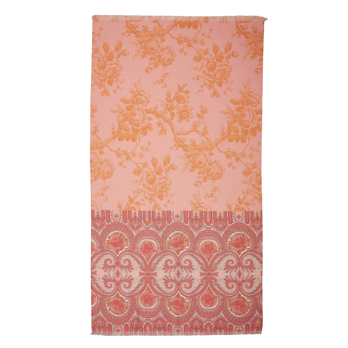 Cotton Digital Print Large Towel Bright Rose
