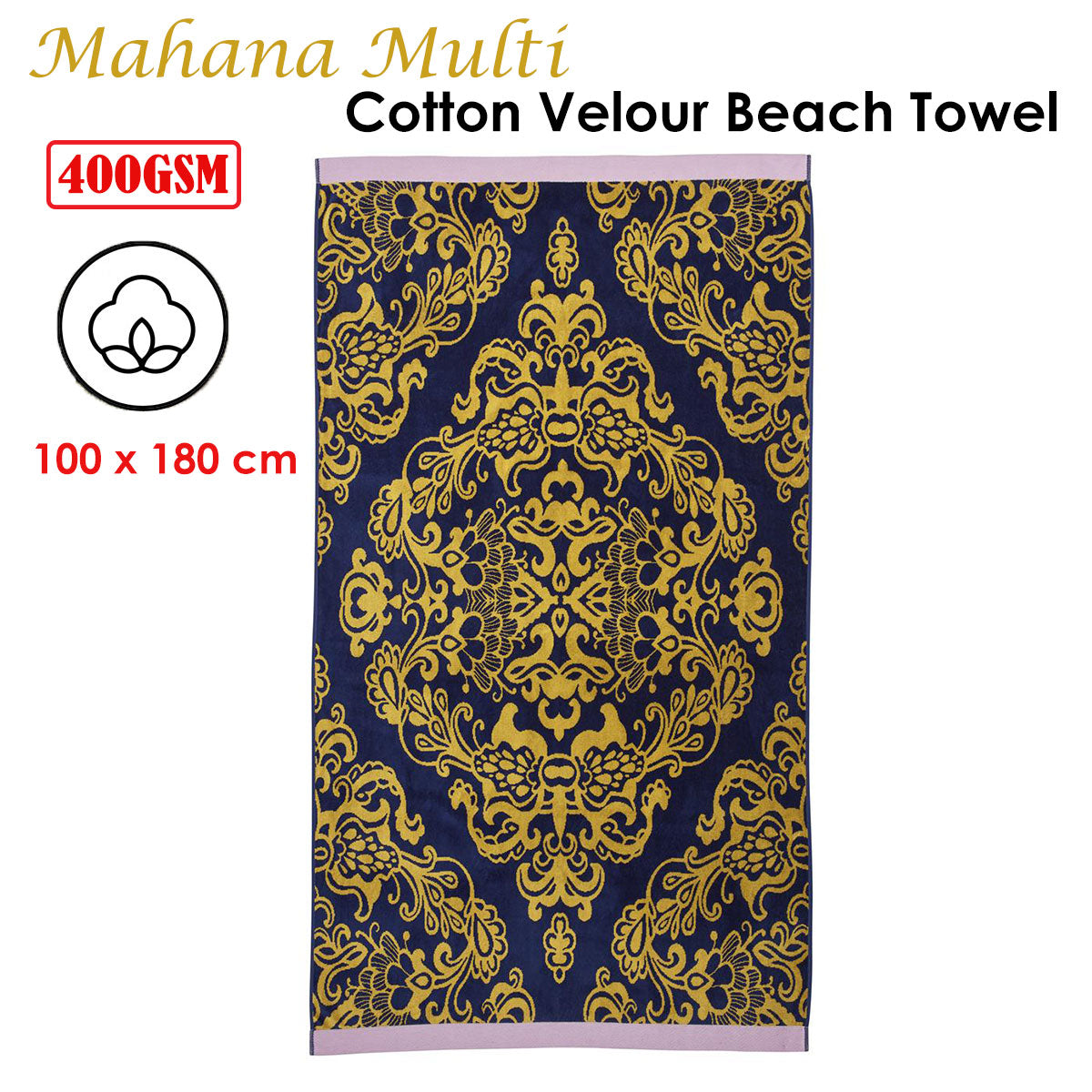 Mahana Multi Cotton Velour Beach Towel