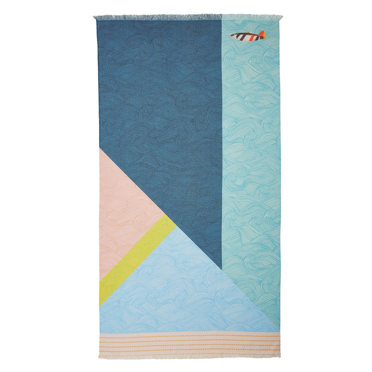 Cotton Digital Print Large Towel Stormy Waves