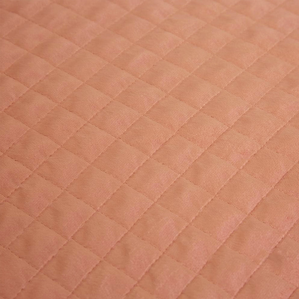Adela Clay Pink Velvet Quilted Coverlet Set Queen/King