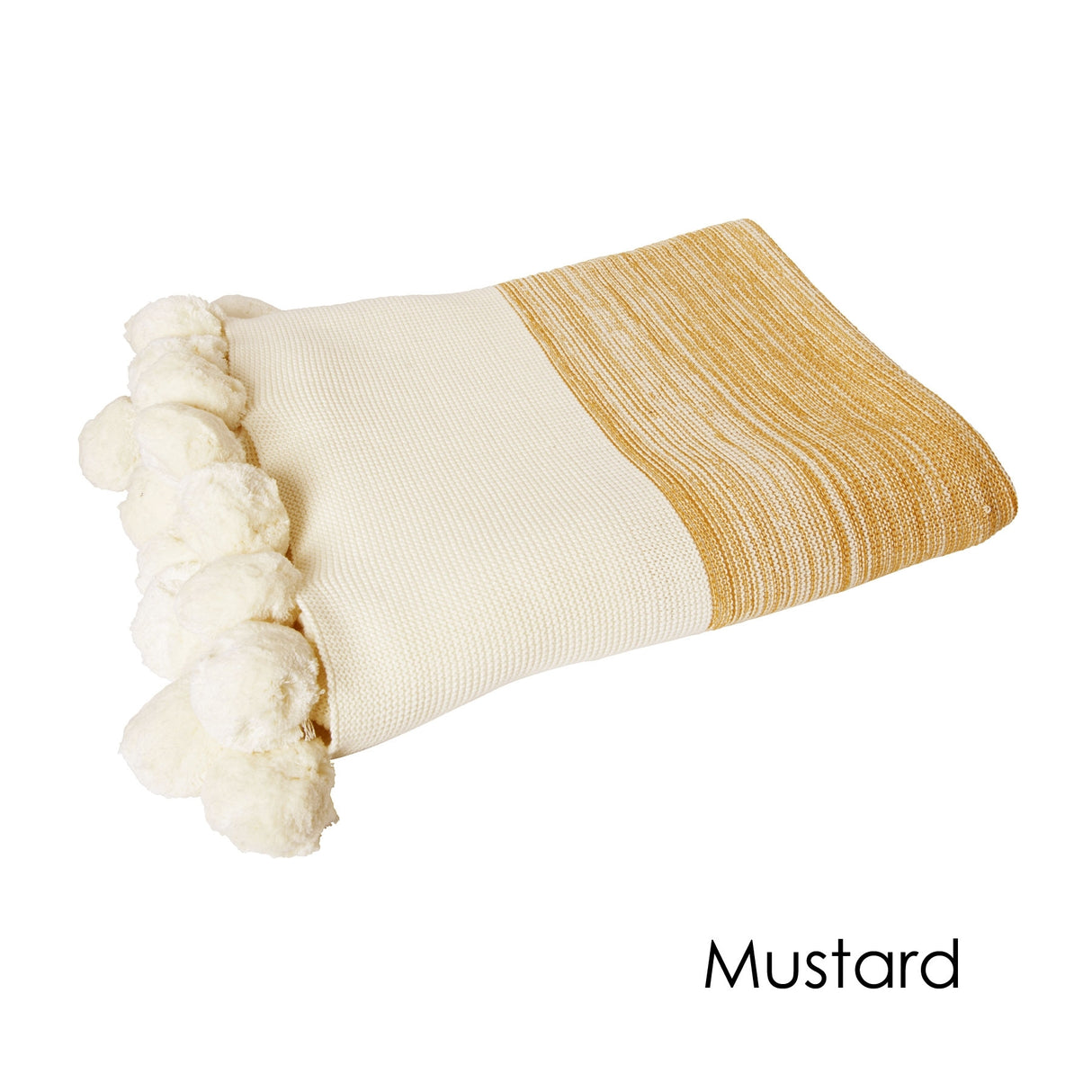 Calgary 100% Cotton Throw Rug Mustard