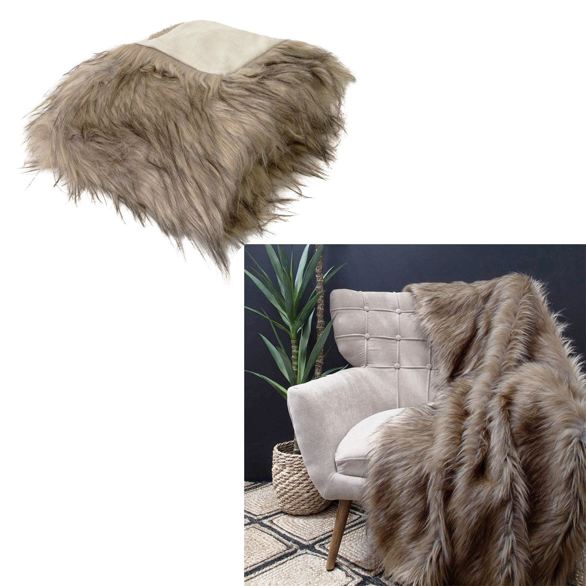Elk Luxury Faux Fur Throw 130 x 160cm
