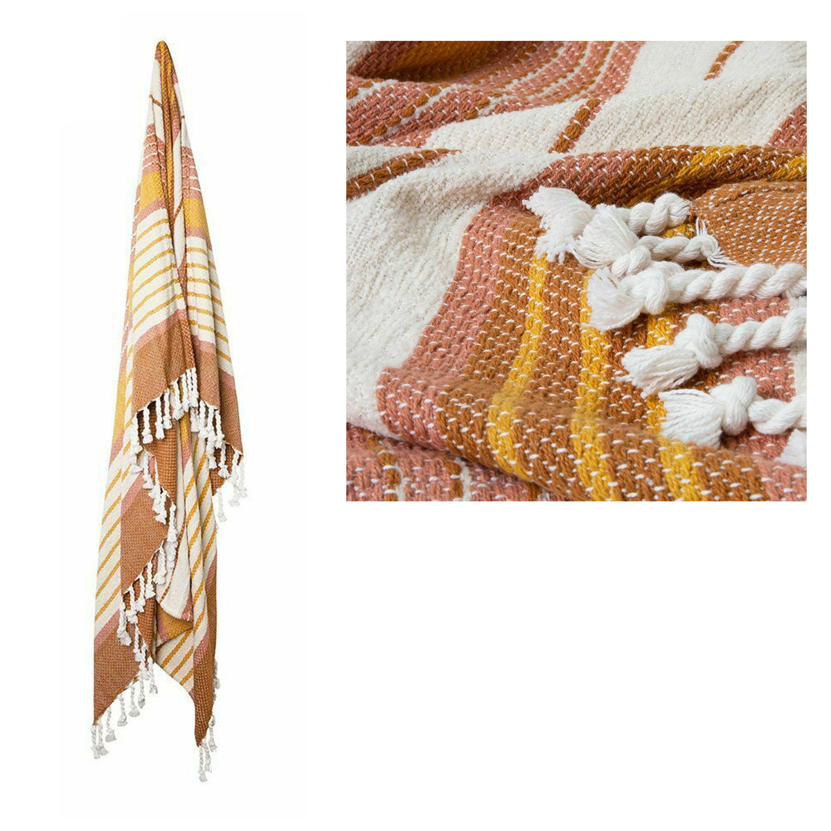 Zella Cotton Throw Rug Pink Multi