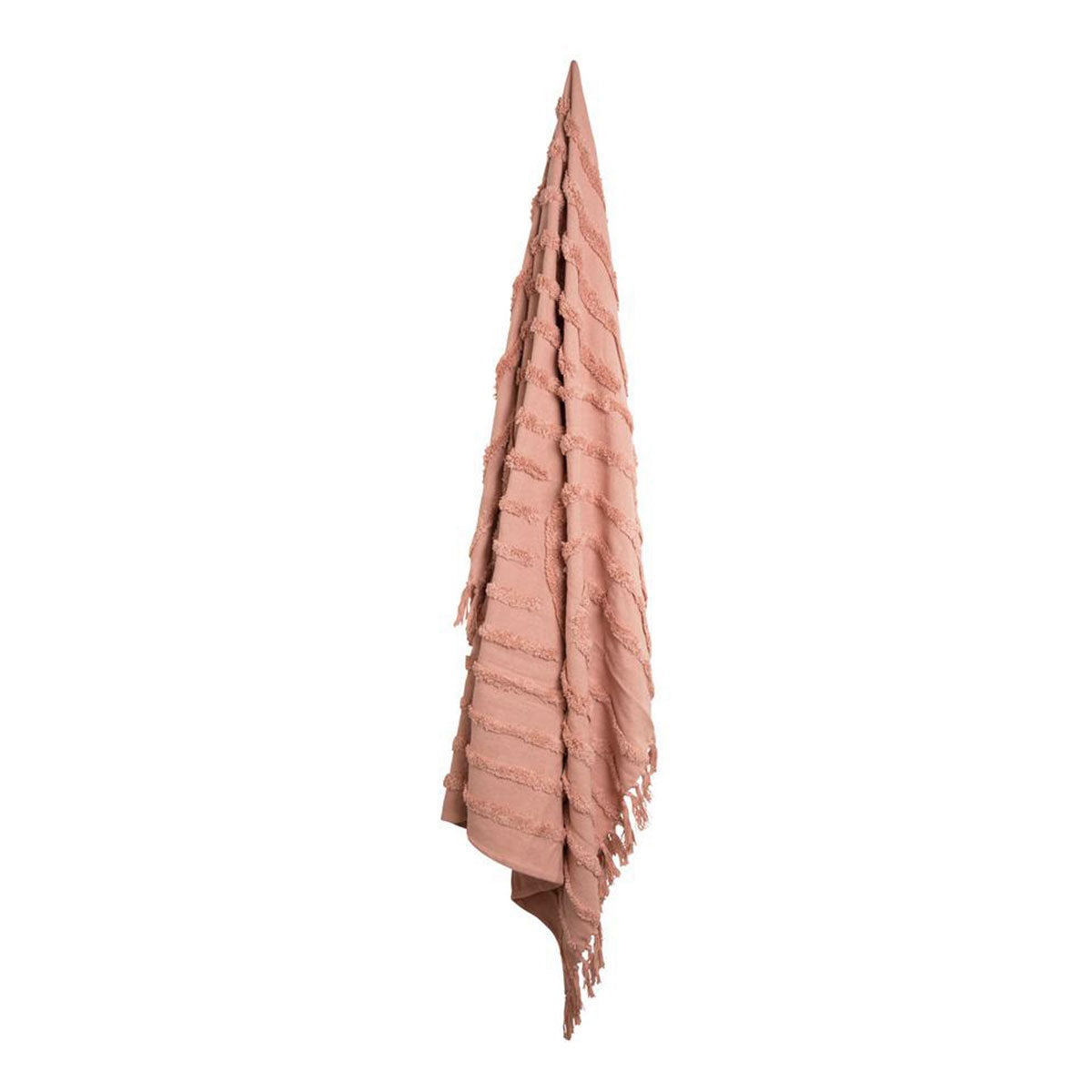 Zen Luxury Fringe Throw 130 x 160cm Clay Pink