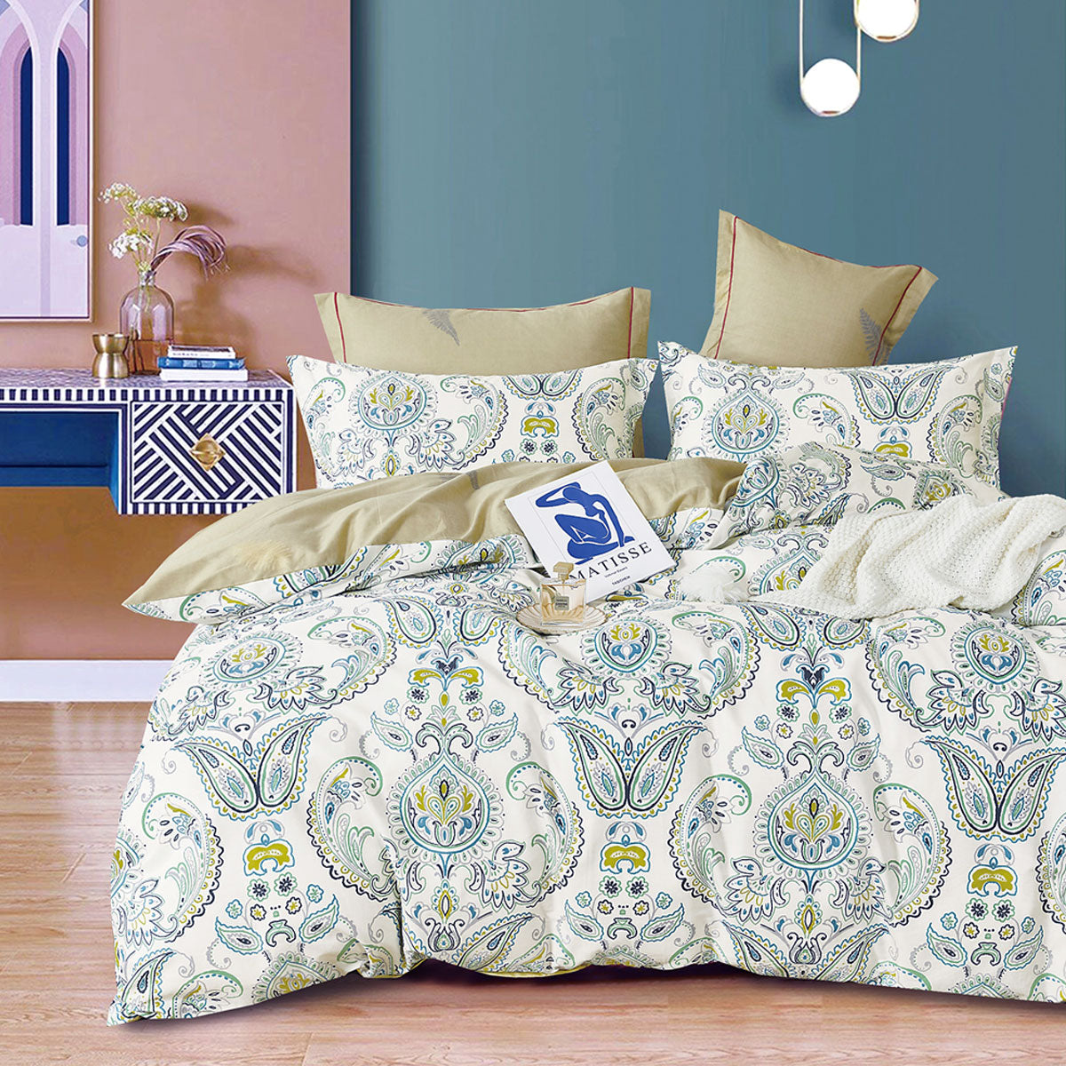 250TC Yarmin Moroccan Cotton Sateen Quilt Cover Set King