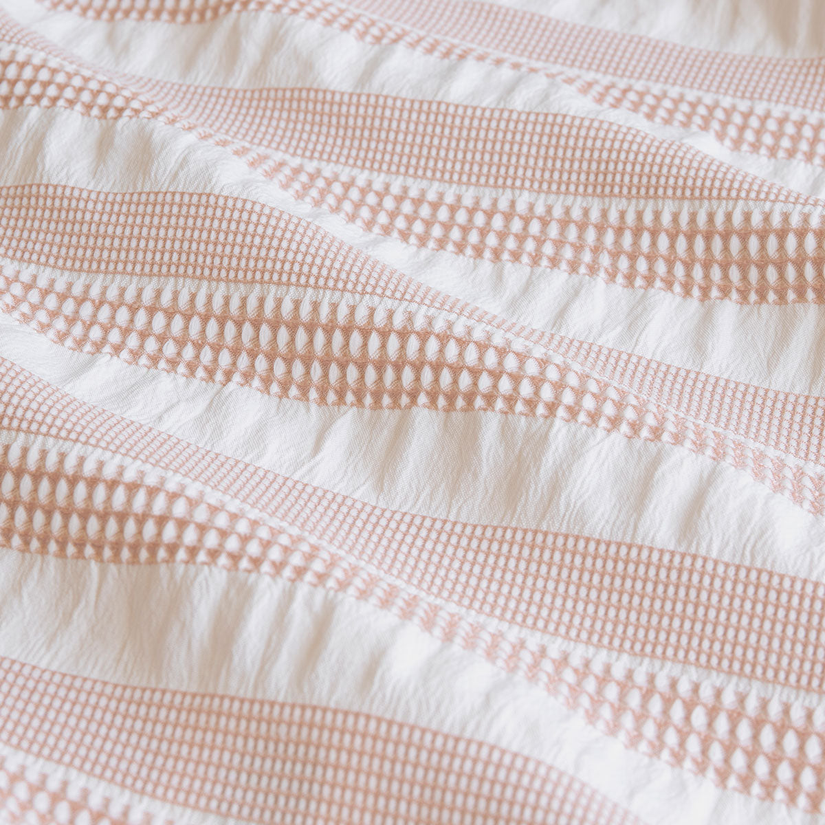 Cove Rose Dust (Similar to Peach color) Seersucker Waffle Quilt Cover Set Queen