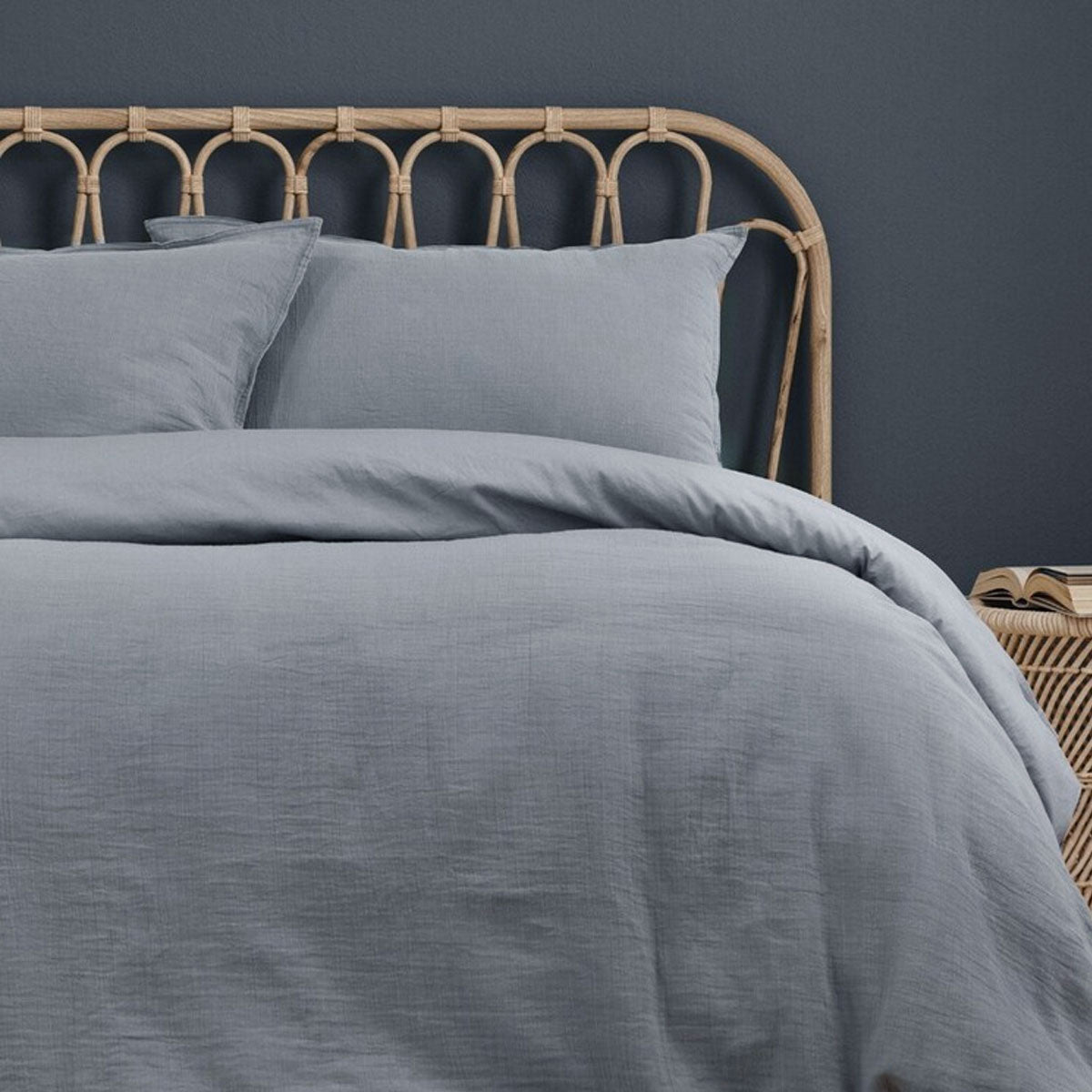 Earth Grey Cotton Gauze Quilt Cover Set Queen