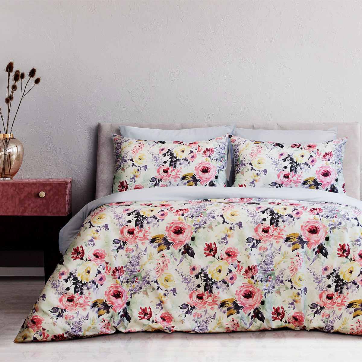 Holly Printed Floral Quilt Cover Set Queen