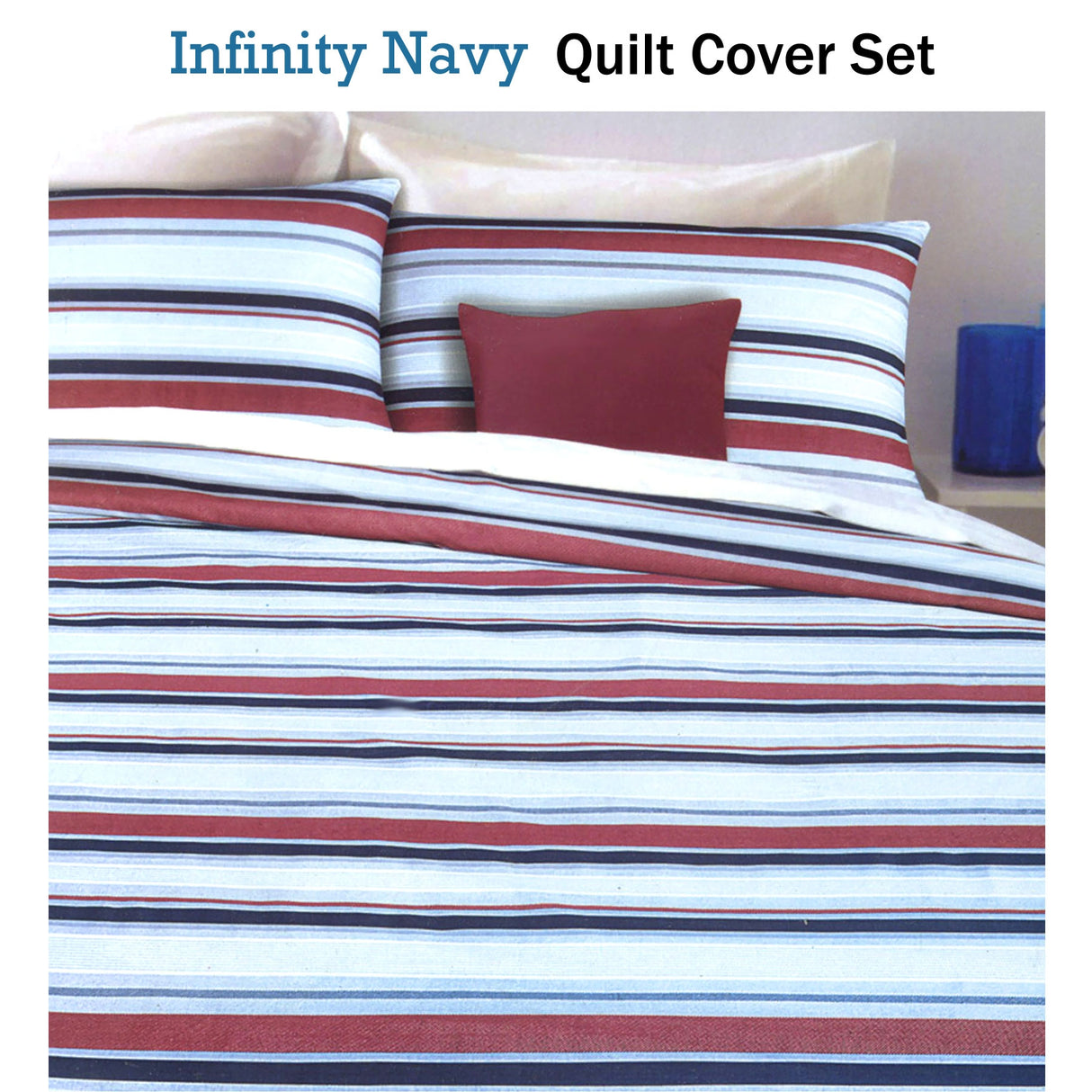 Infinity Navy Quilt Cover Set King