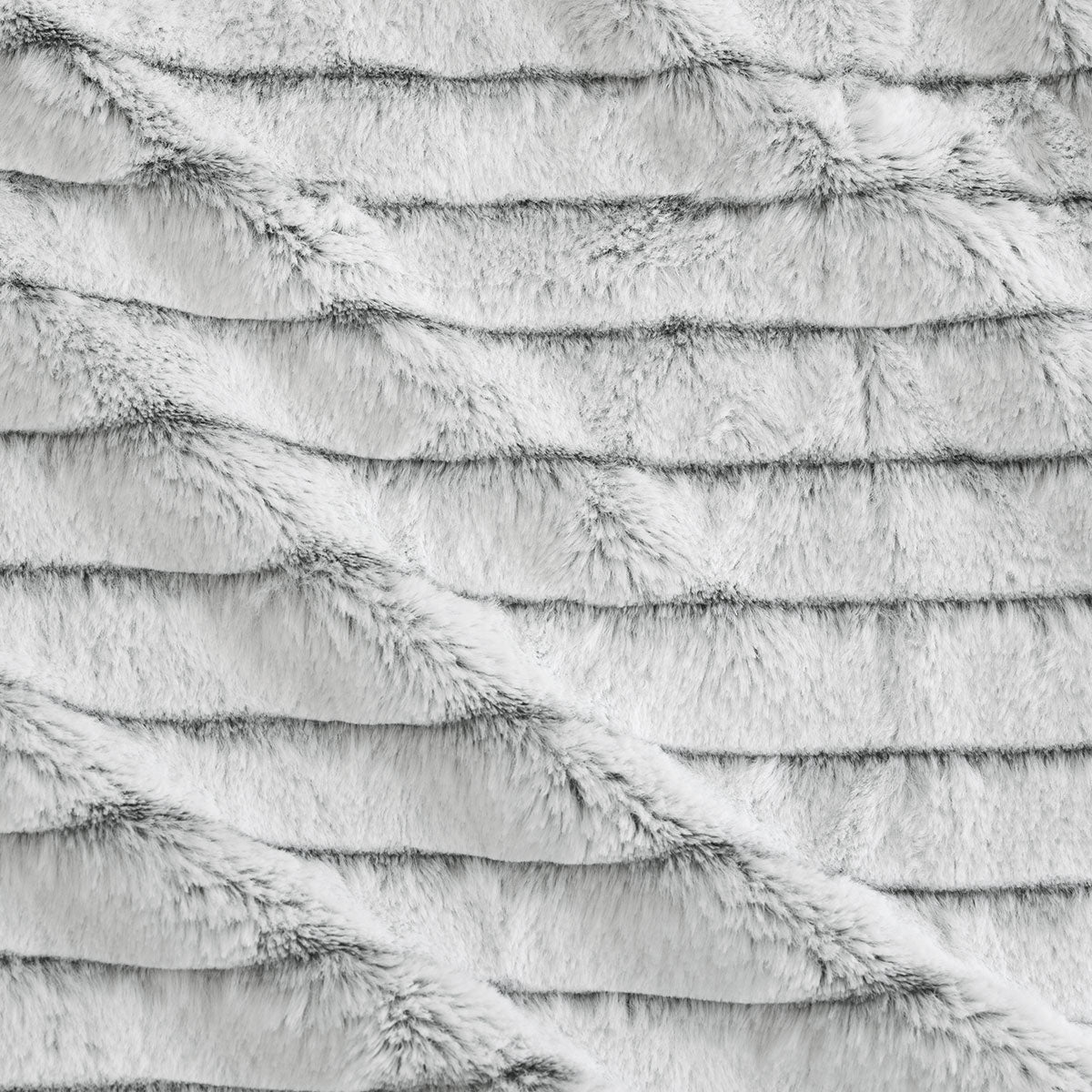 Striped Faux Fur Grey Super Soft Quilt Cover Set Queen