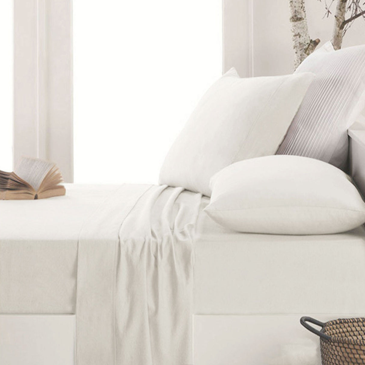 Easy-care Micro Flannelette Sheet Set Snow King Single