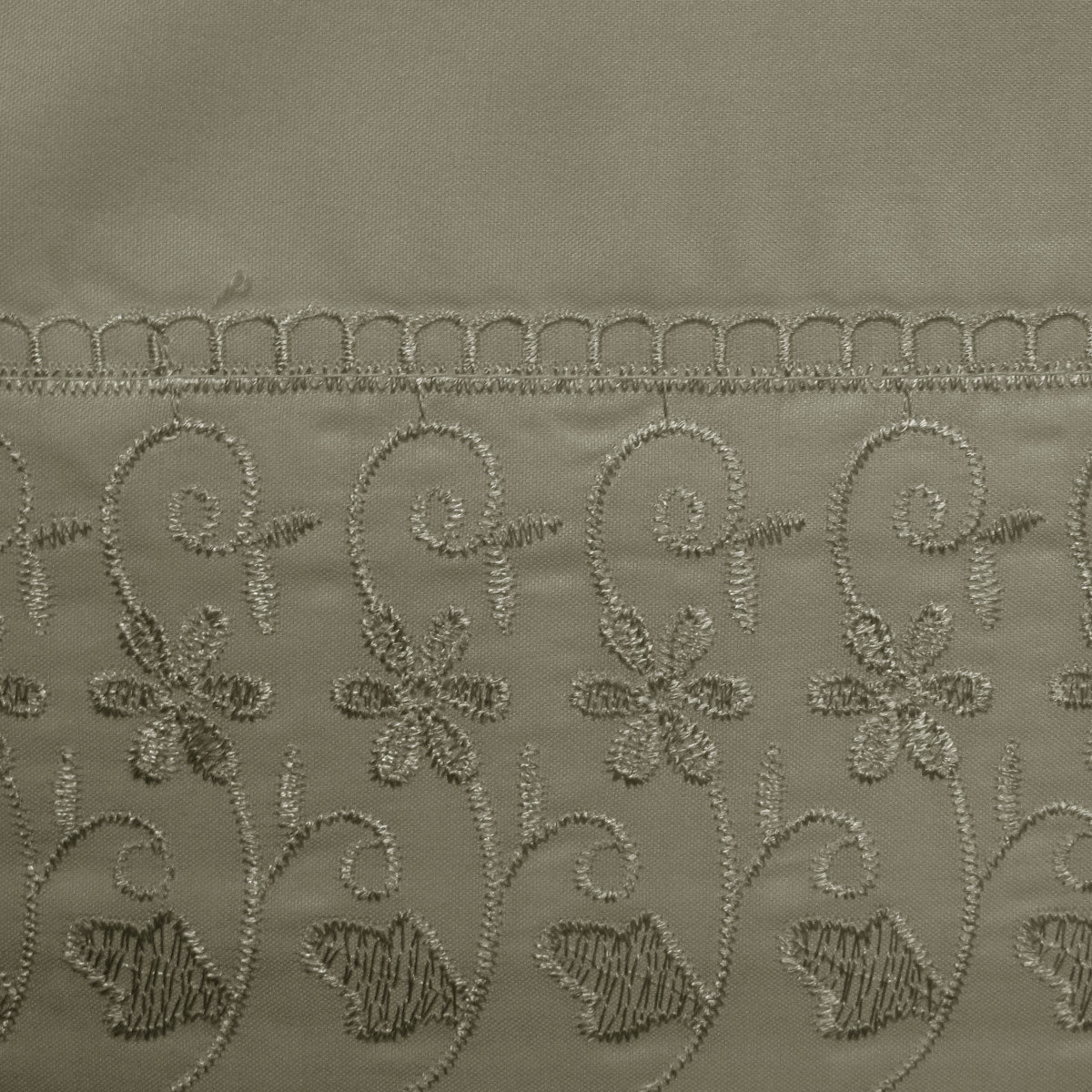 Machine Lace Embroidered Sheet Set Single Mocha