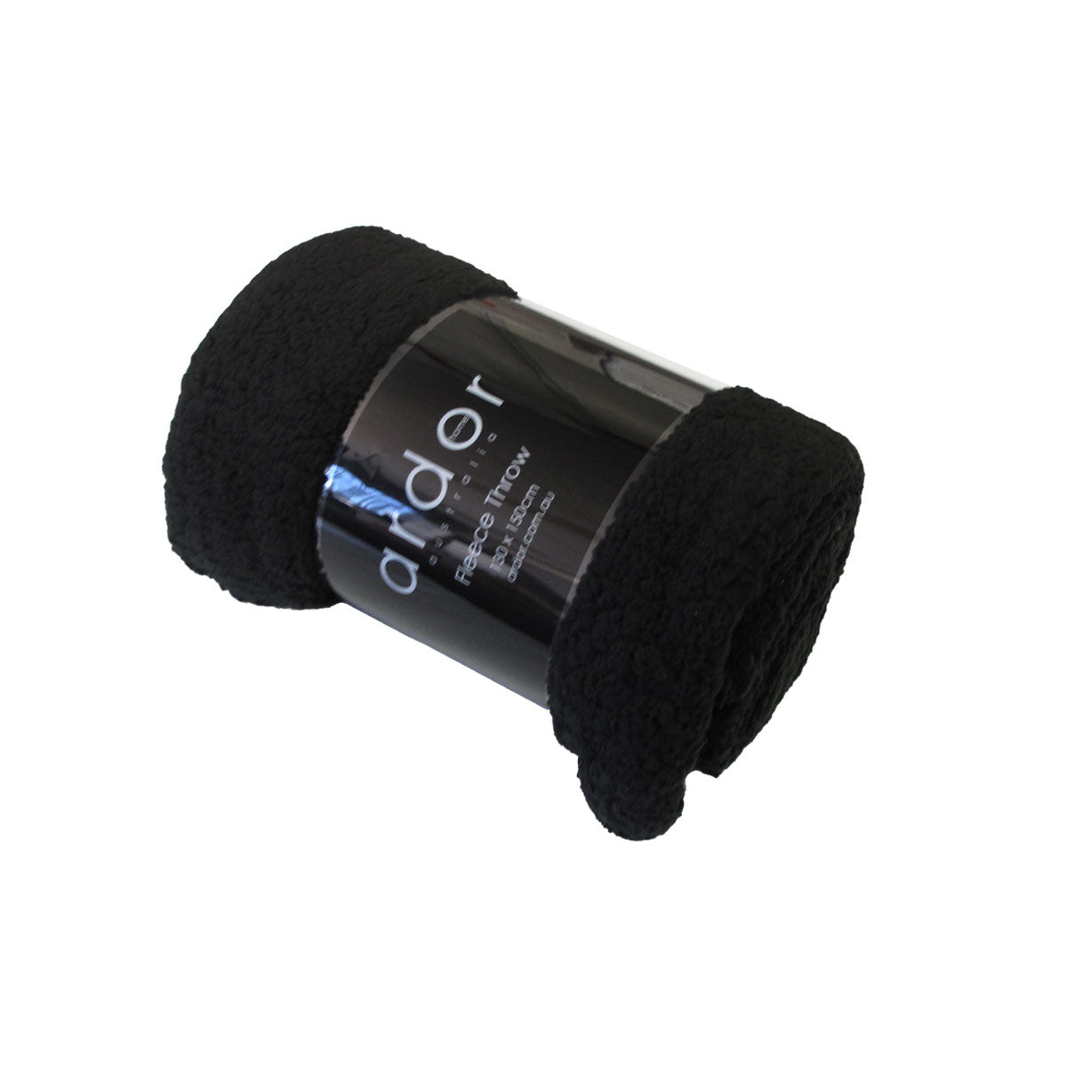 Lupinia Black Sherpa Fleece Throw Rug 130 x 150cm