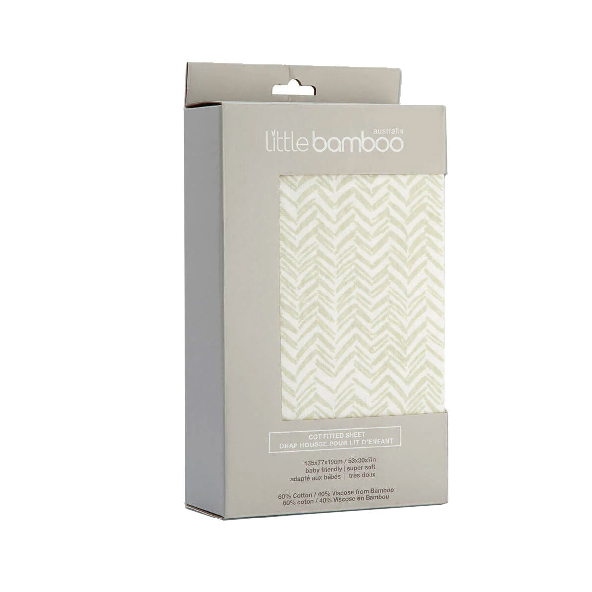 Jersey Fitted Sheet Cot Size Herringbone Whisper