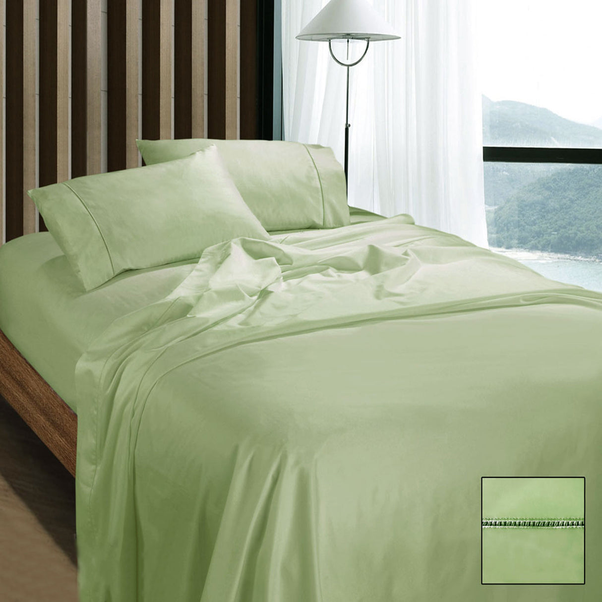 1100TC Egyptian Cotton Sateen Sheet Set Mint King