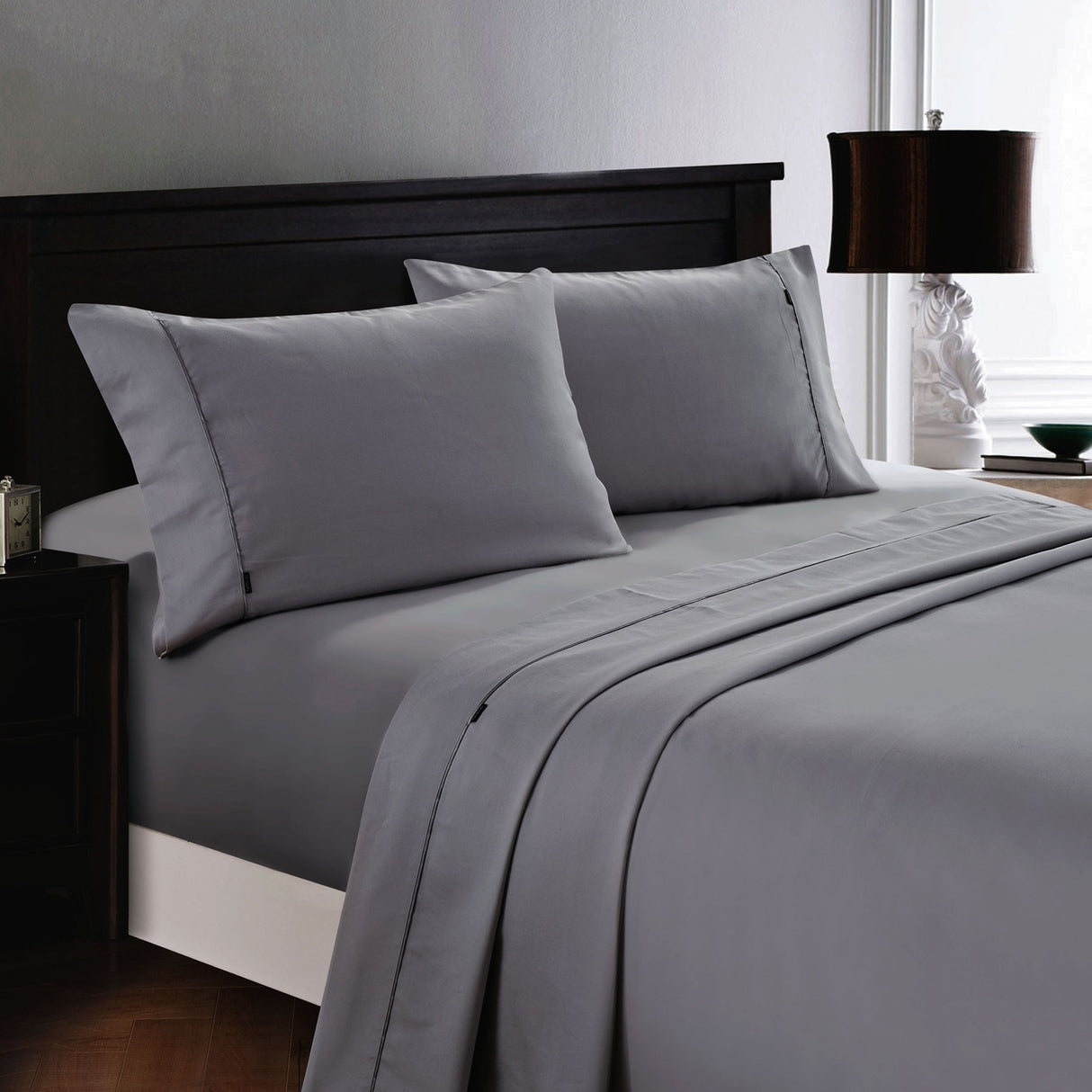 1200TC Cotton Rich Sheet Set Charcoal King Single