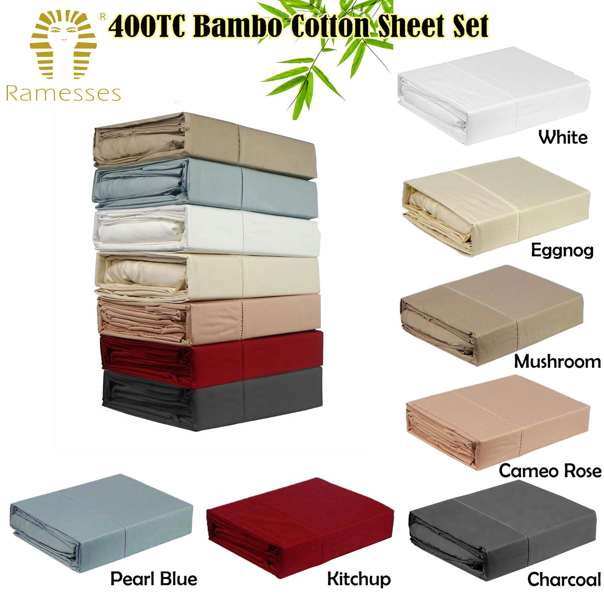 400TC Bamboo/Cotton Sheet Set Ketchup KING