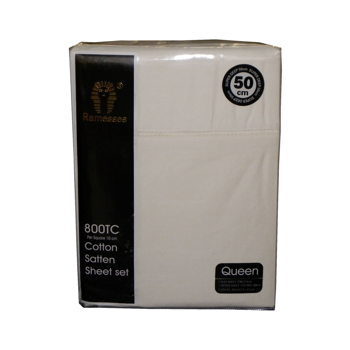 800TC  Cotton Sateen Sheet Set Cream King