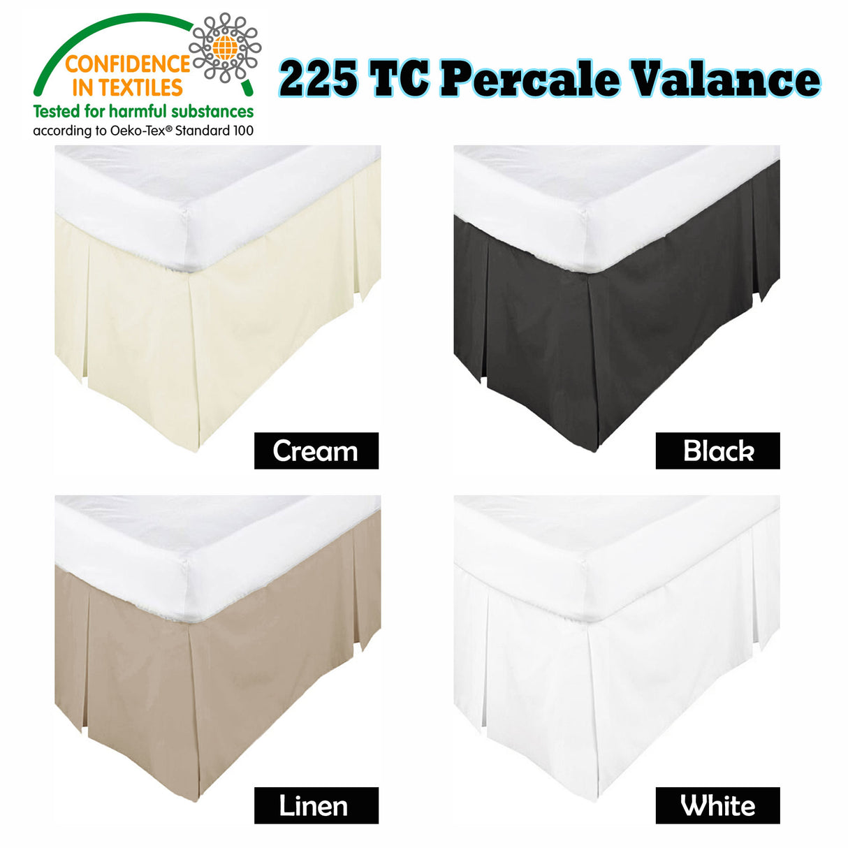 Box Pleated Valance Black - KING