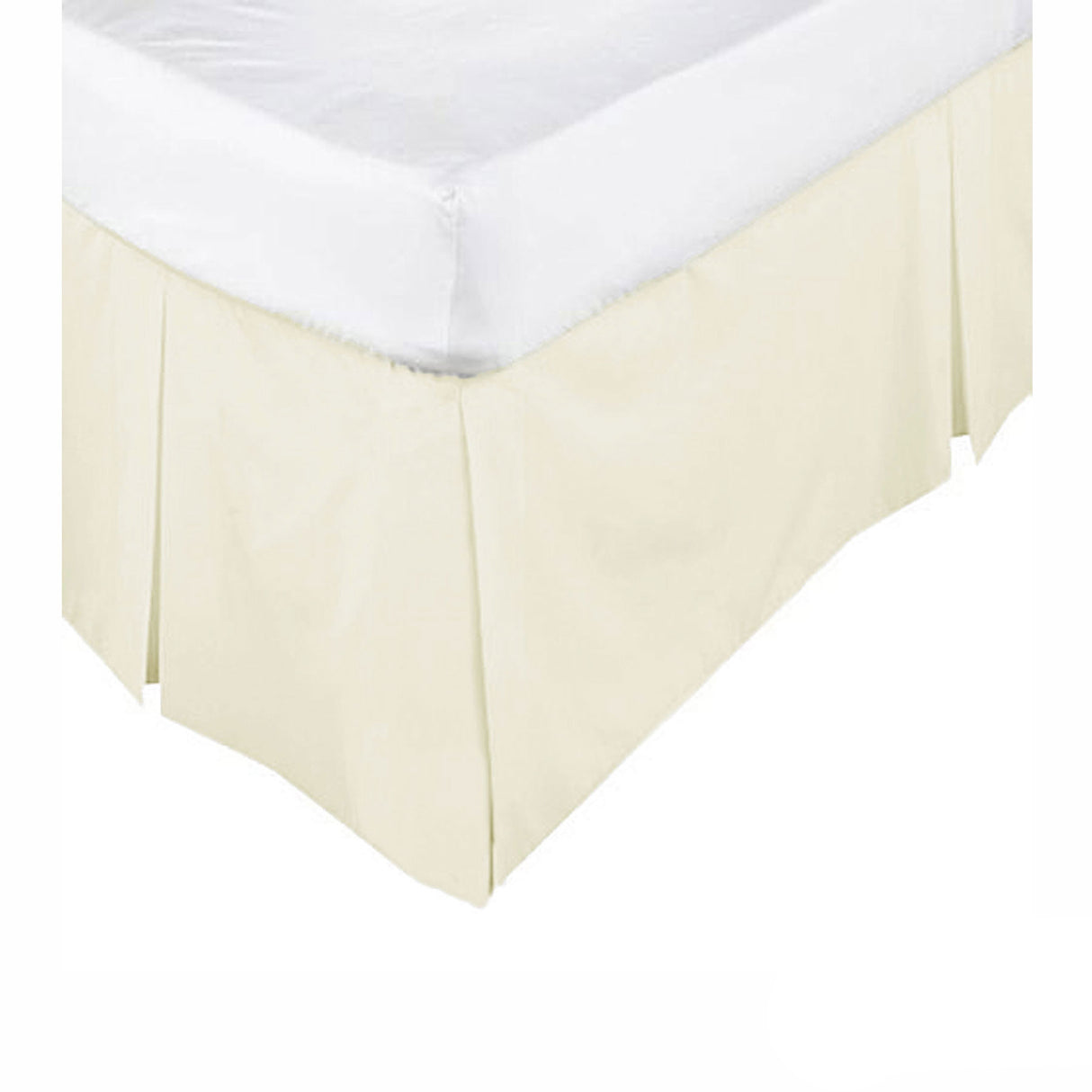 Box Pleated Valance Cream - KING SINGLE