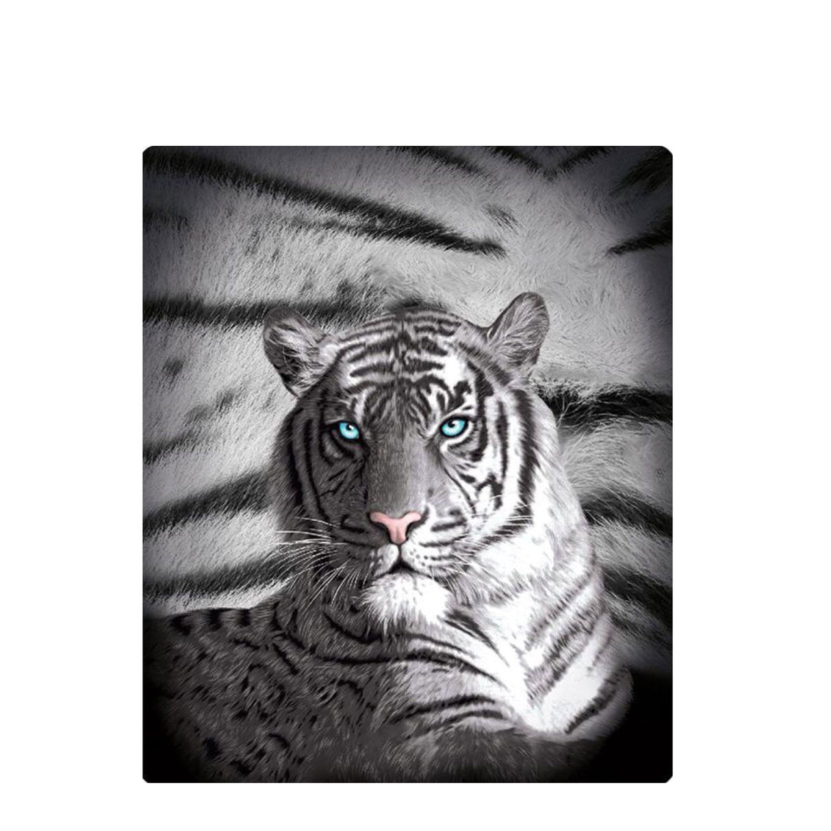 Blue Eyes Stripes Tiger Polar Fleece Throw Rug