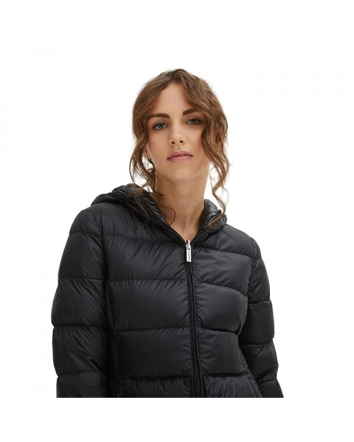 Down Jacket with Japanese Hood and Zip Closure L Women