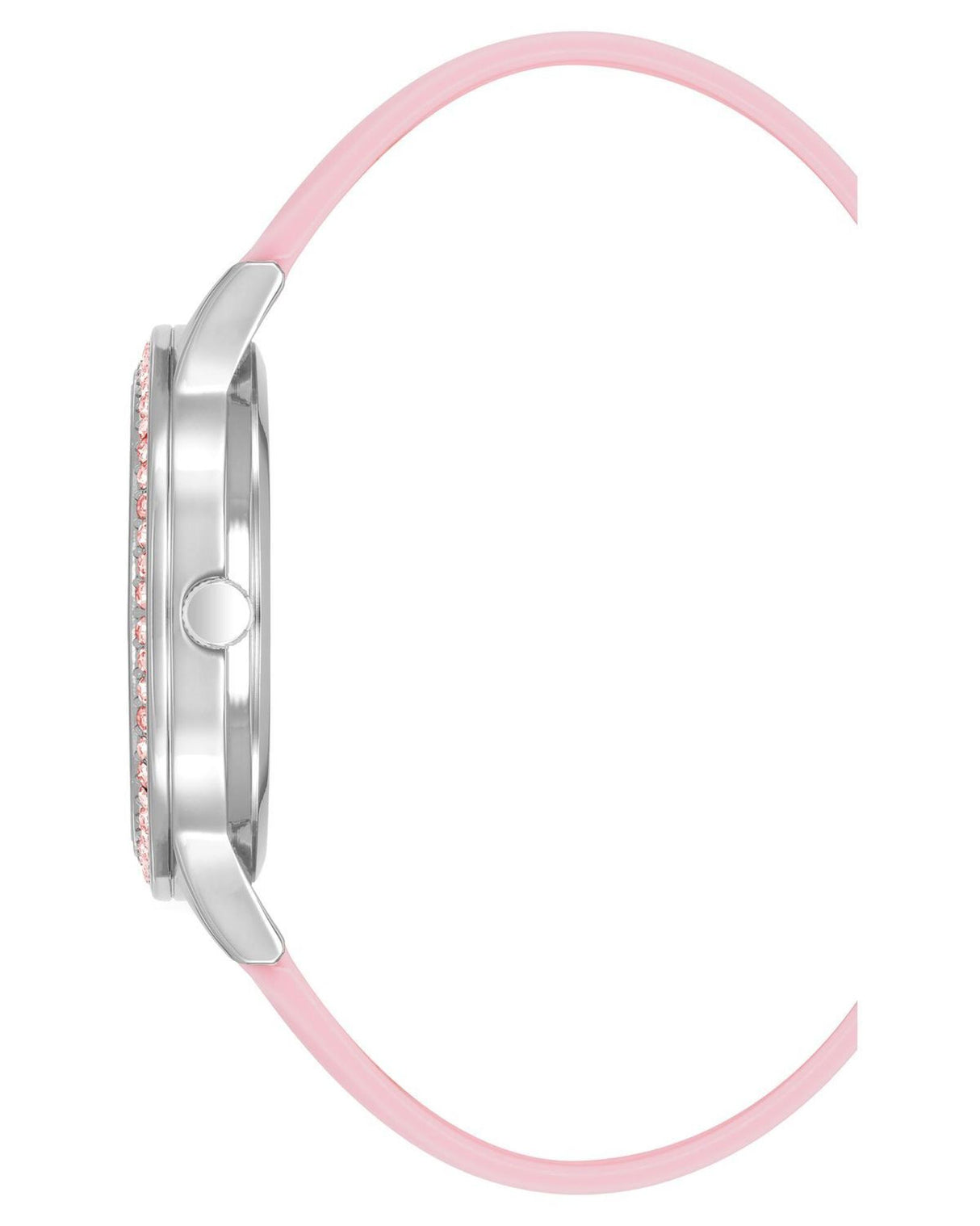 Silver Analog Fashion Watch with Rhine Stone Facing One Size Women