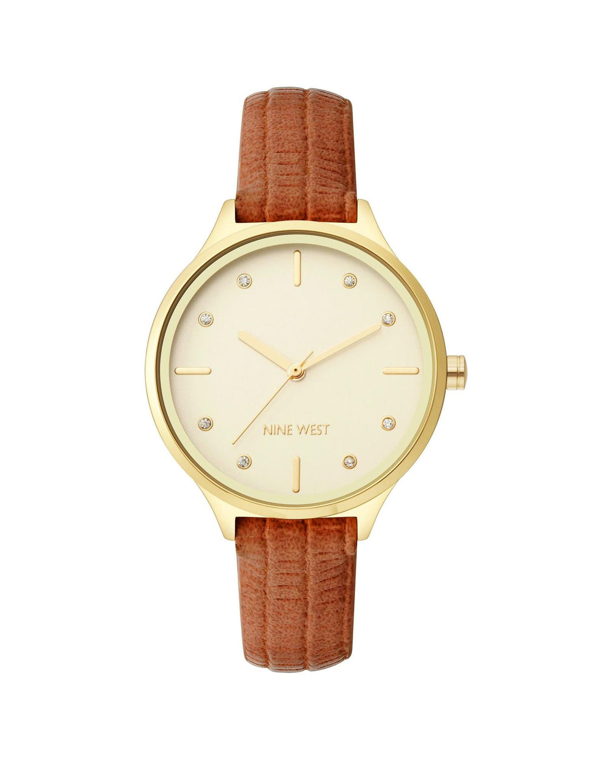 Gold Rhinestone Fashion Wristwatch with Quartz Movement One Size Women