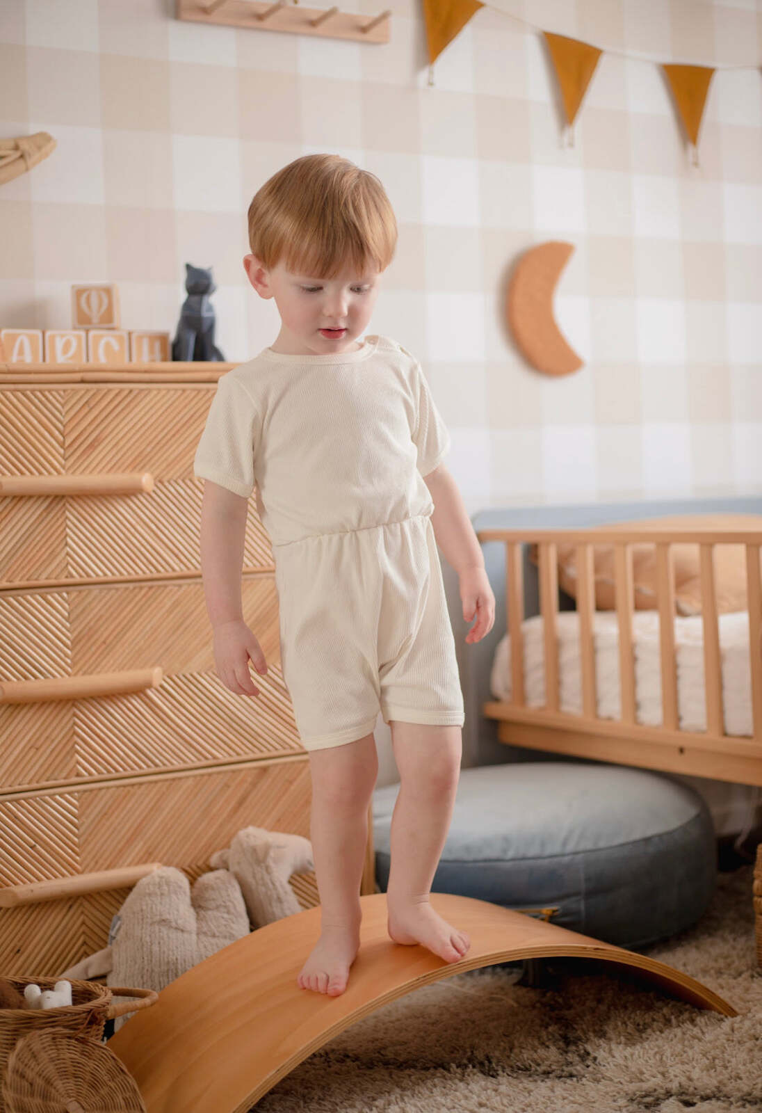 Babies + Kids - Ribbed Cotton Romper - Daisy