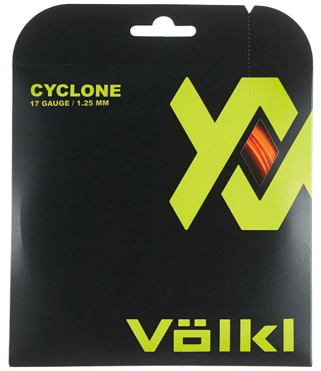 1 Pack  Cyclone 17g/1.25mm Tennis Racquet Strings - Fluro Orange