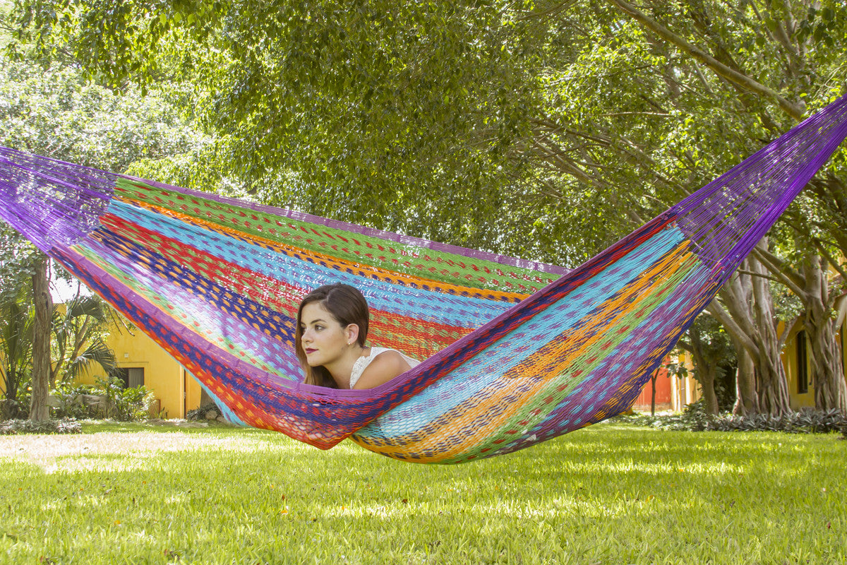 Outdoor undercover cotton hammock Family size Colorina