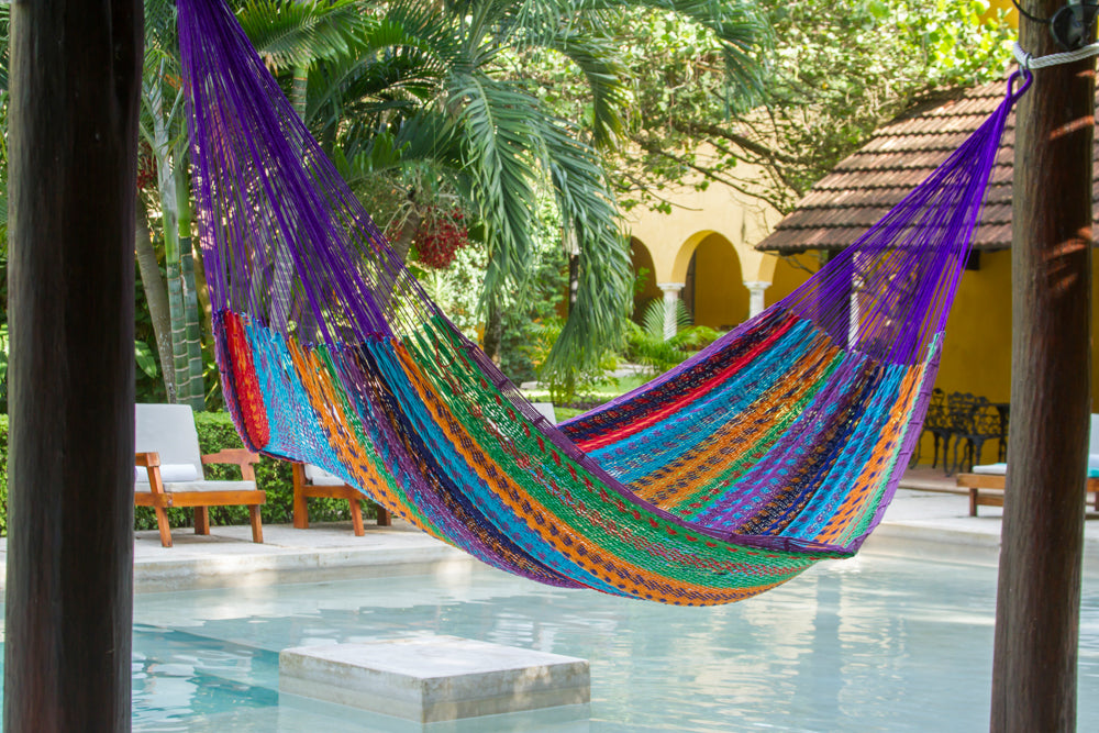 Outdoor undercover cotton hammock Family size Colorina