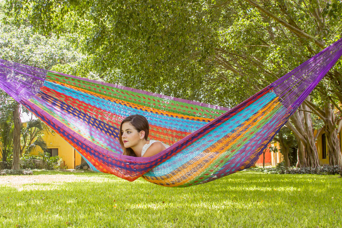 Outdoor undercover cotton hammock Family size Colorina