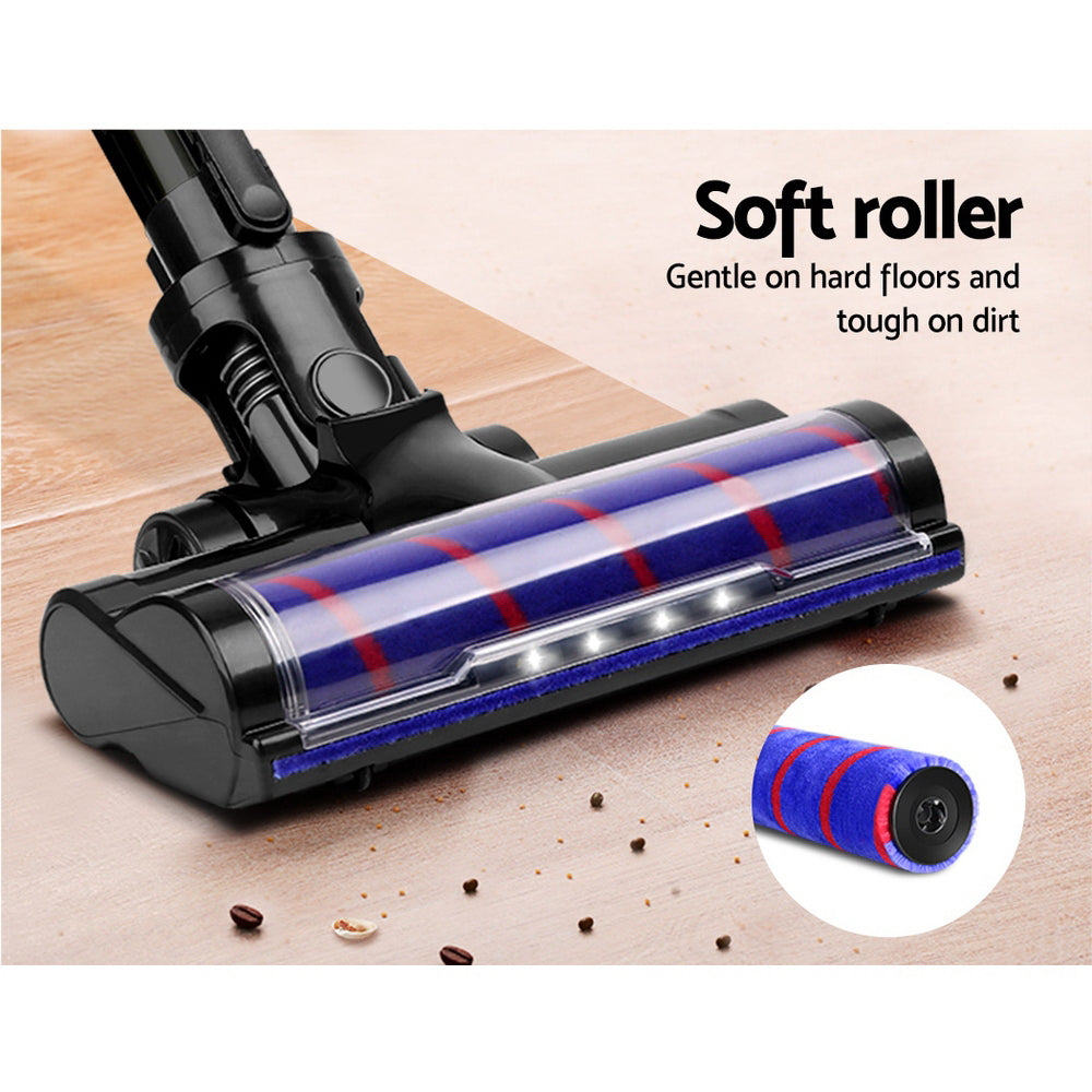 Handheld Vacuum Cleaner Cordless Roller Brush Head Purple