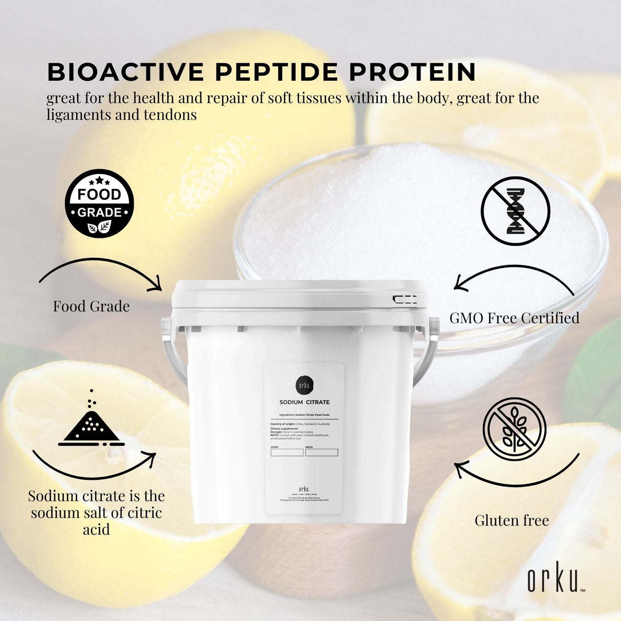 5Kg Sodium Citrate Powder Tub - Trisodium Food Grade Acid Salt Preservative