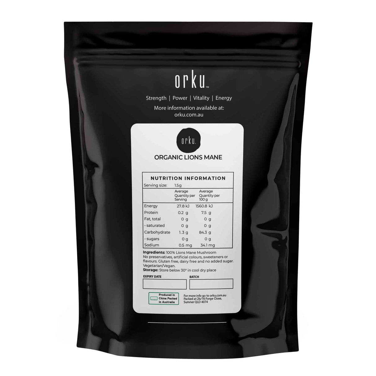 200g Organic Lions Mane Mushroom Powder Supplement Hericium Erinaceus Superfood