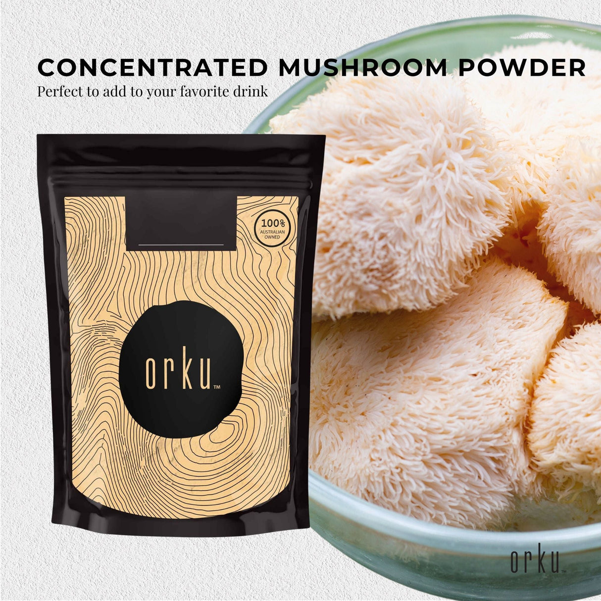200g Organic Lions Mane Mushroom Powder Supplement Hericium Erinaceus Superfood