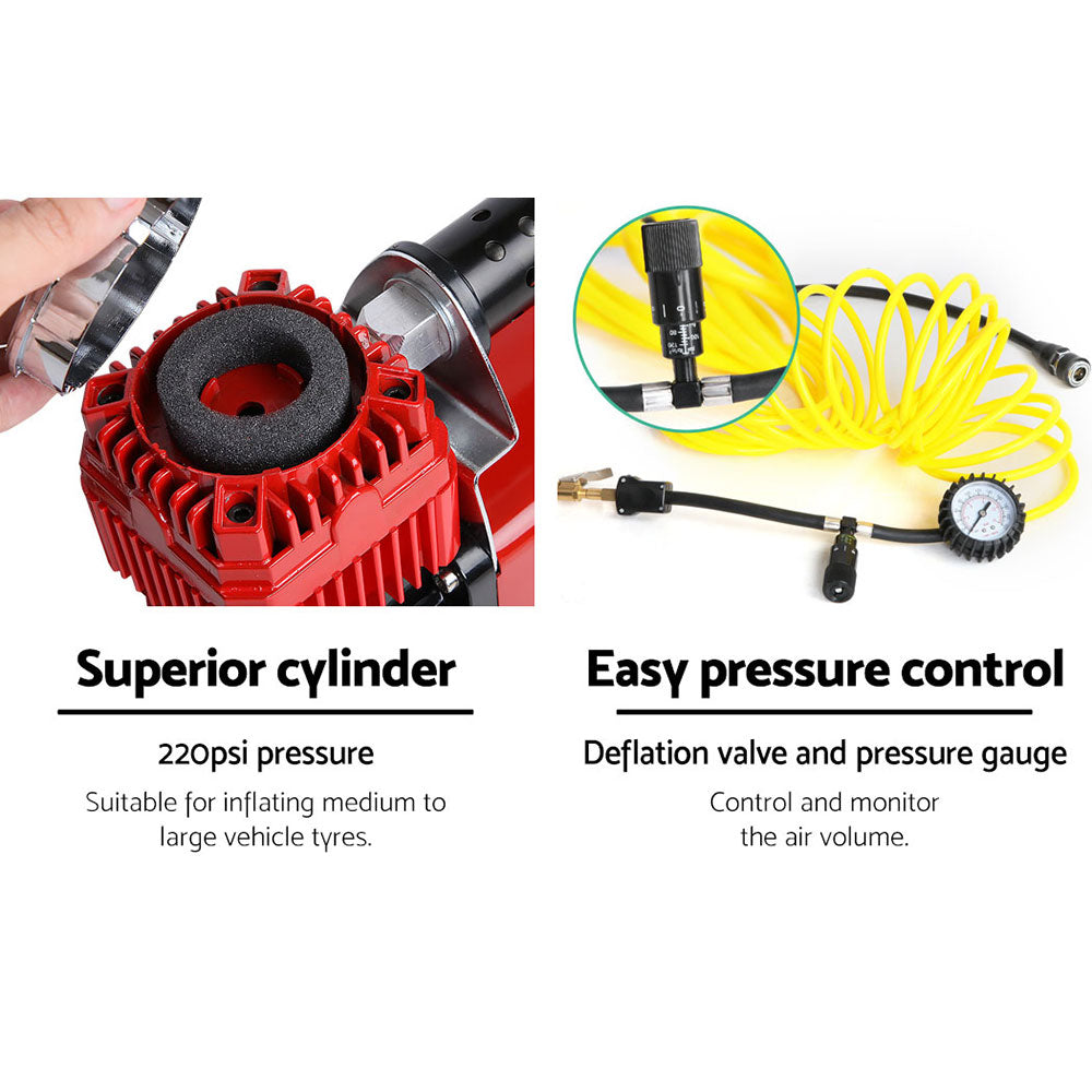 Air Compressor 12V 4x4 Tyre 320L/min Deflator Inflator Car Truck Portable