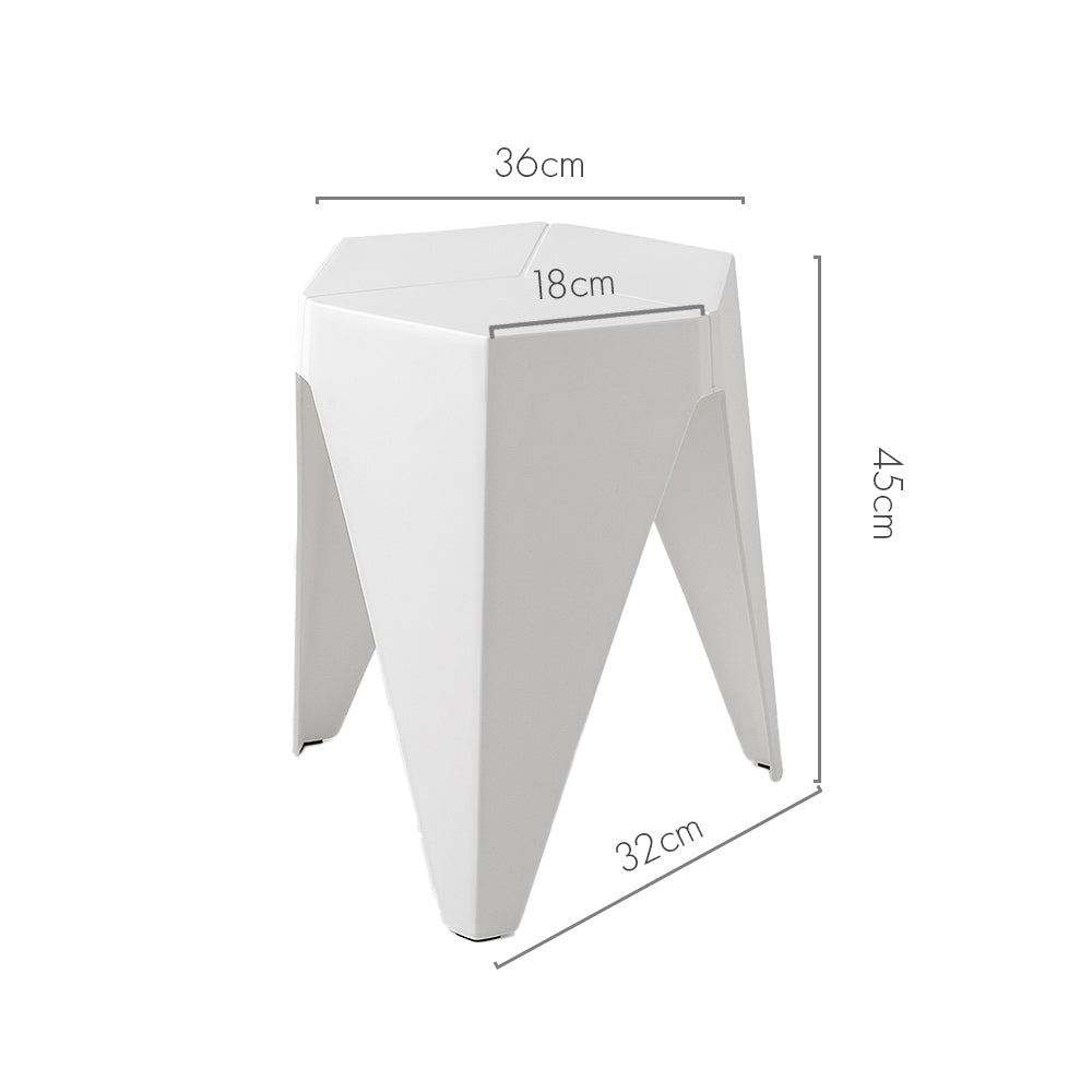 2x Bar Stools Puzzle Plastic Foot Stool White