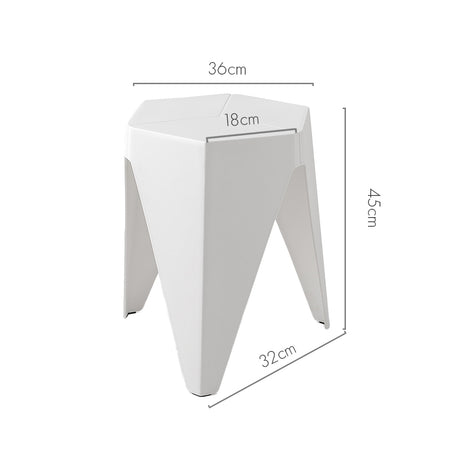2x Bar Stools Puzzle Plastic Foot Stool White