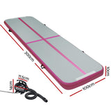 GoFun 3X1M Inflatable Air Track Mat with Pump Tumbling Gymnastics Pink