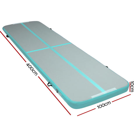 GoFun 4X1M Inflatable Air Track Mat Tumbling Floor Home Gymnastics Green
